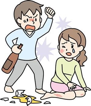 暴力をふるって酒を飲みすぎる夫