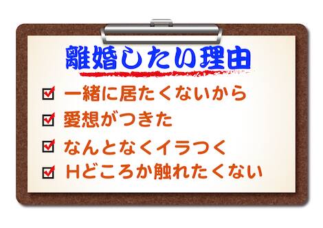 実際の離婚したい理由が多い